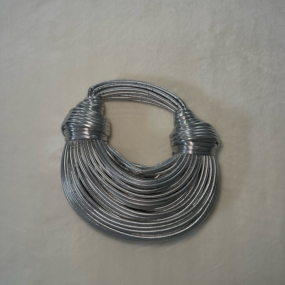 Miss Lola Elegant Silver Statement Shoulder Bag